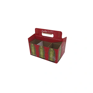 Red Wholesale Chinese Carrier Custom Beer Box for 6 Bottles
