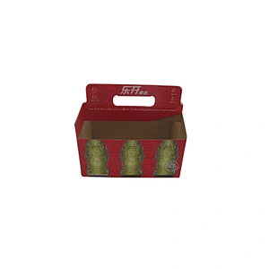 Red Wholesale Chinese Carrier Custom Beer Box for 6 Bottles